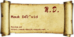 Mauk Dávid névjegykártya